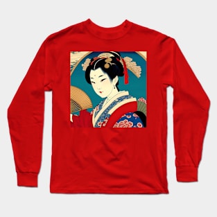 Geisha Study F in Japanese Style Long Sleeve T-Shirt